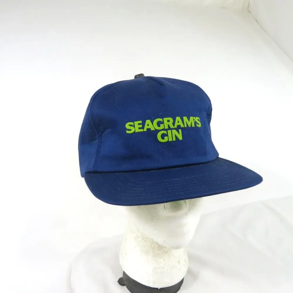 Seagram's Gin Trucker Hat Blue Green Snapback 1980s